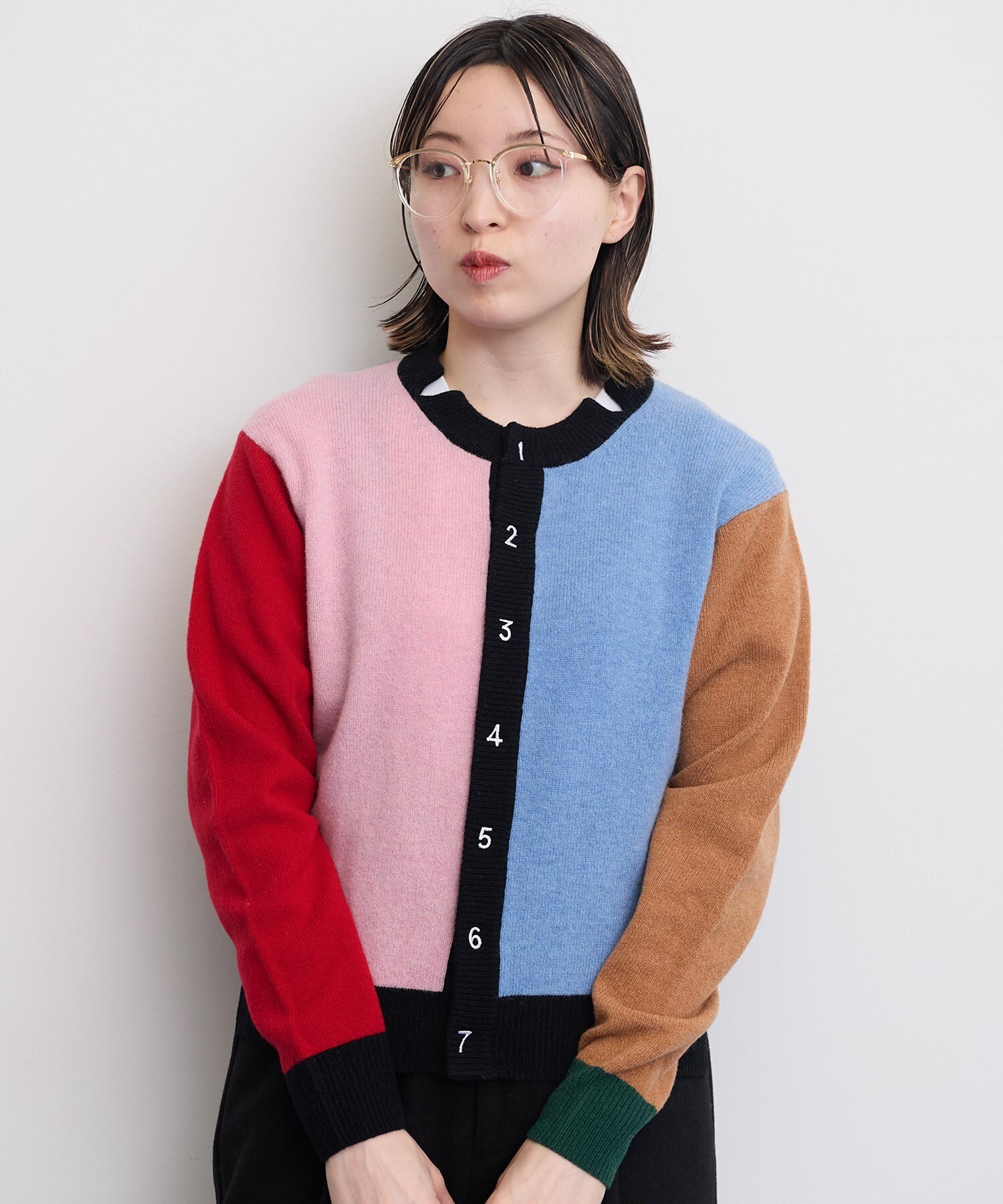 AMBIDEX Store 数字刺繍 クルーカーディガン(F グレー): l'atelier du