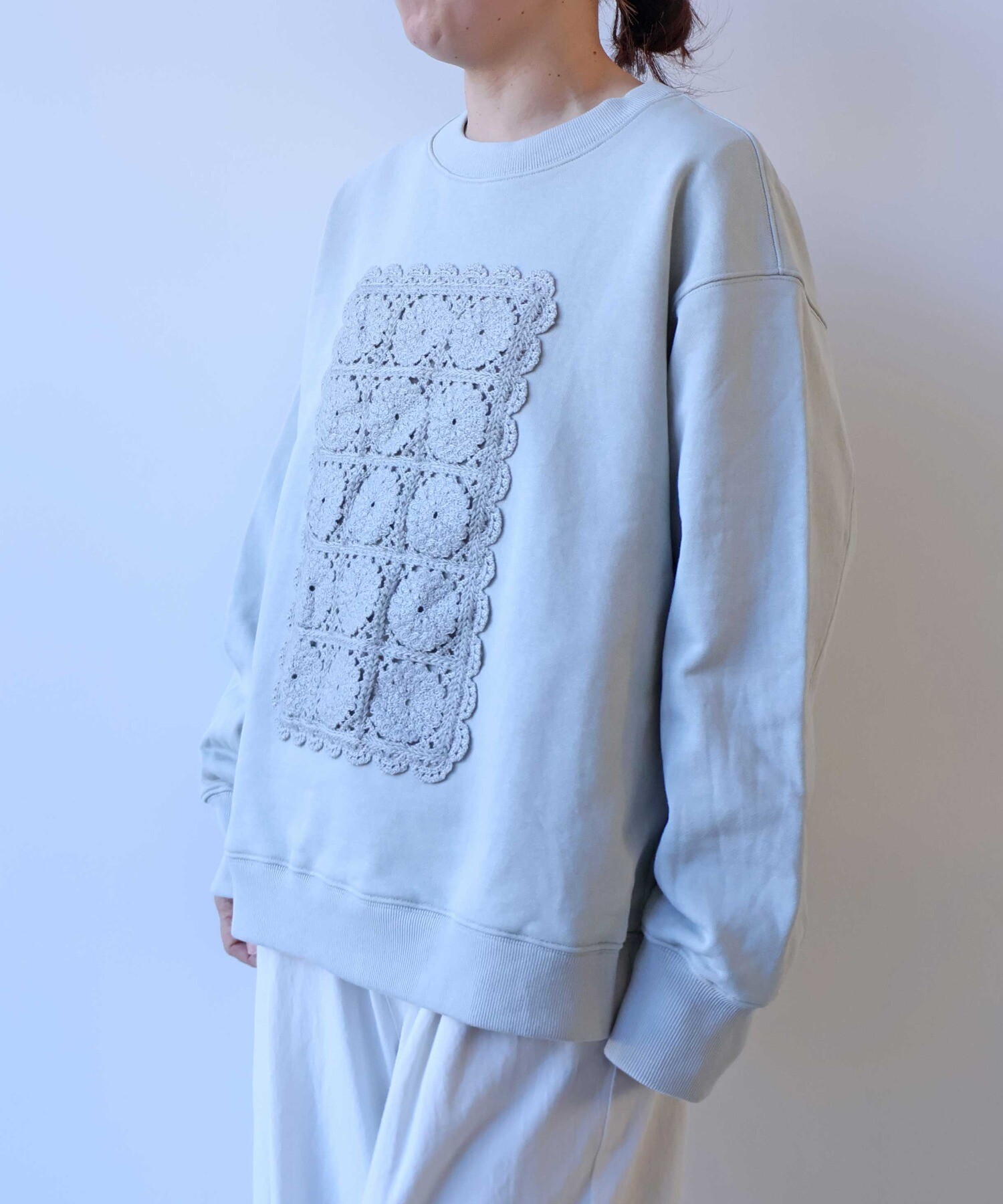 AMBIDEX Store △コットン裏毛レースプルオーバー(F シロ): yuni