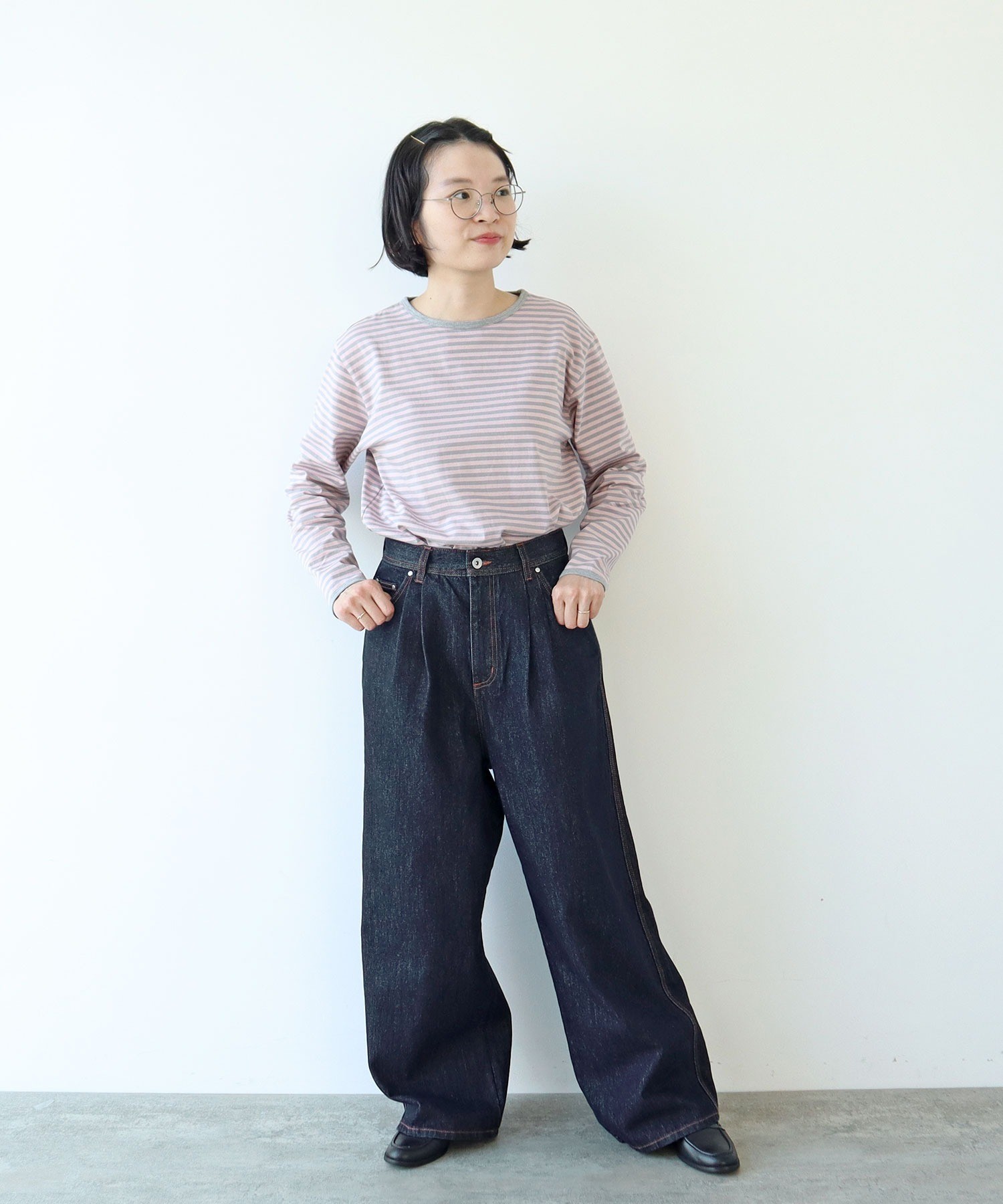 AMBIDEX Store △13OZデニム ワイドタックパンツ(M コン): PAR ICI