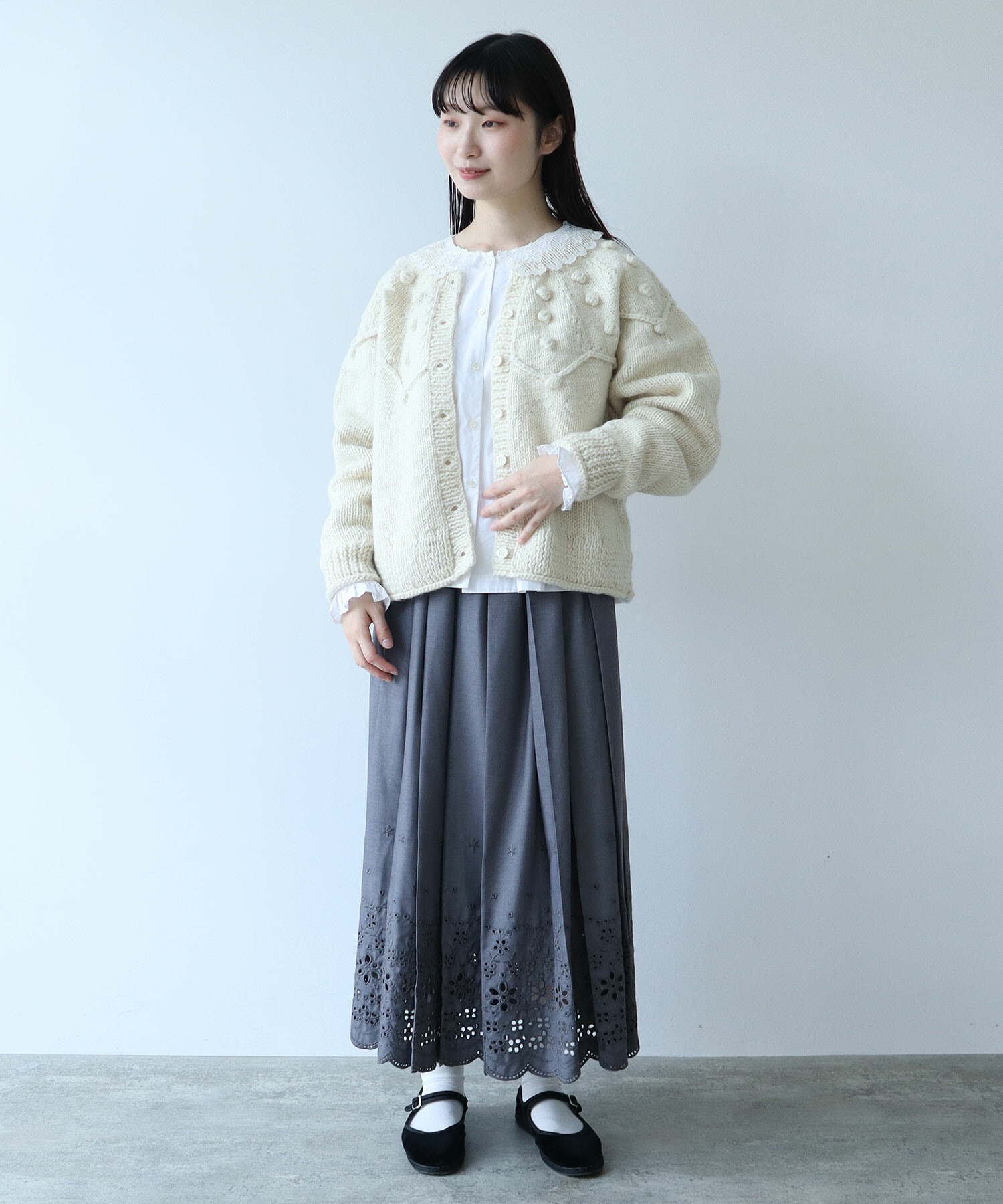 AMBIDEX Store 〇ネパールハンドニット ジグザグ求心 カーディガン(F