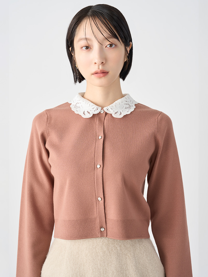 WEB限定】デタッチャブルレースカラーカーディガン(カーディガン