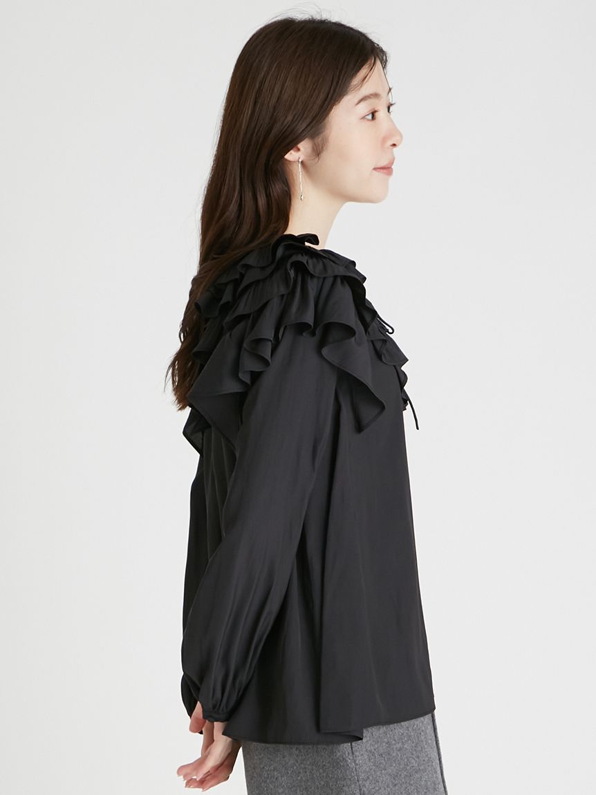 ラッフルプリーツ割線ブラウス(ブラウス・シャツ)｜TOPS（トップス