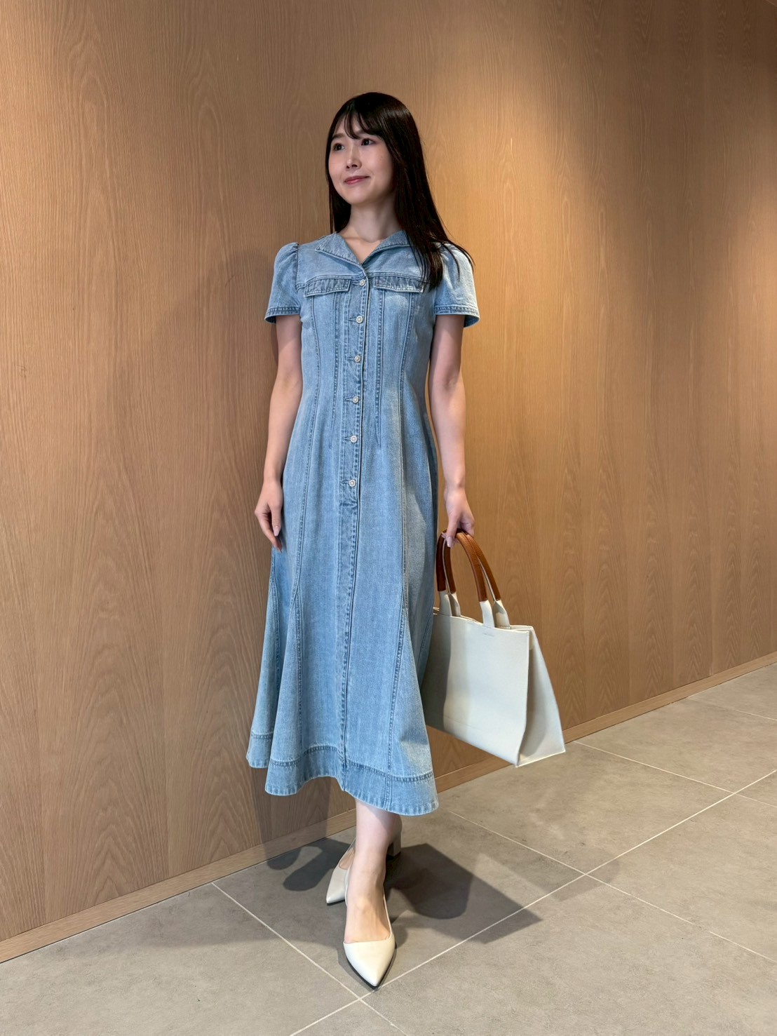 洗える】マーメイドデニムワンピース(デイリーワンピース)｜DRESS