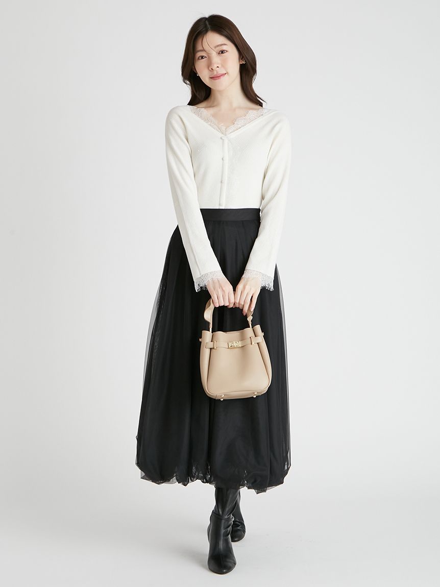 ベルトデザインフリルワンハンドルバッグ(ハンドバッグ)｜BAGS（バッグ