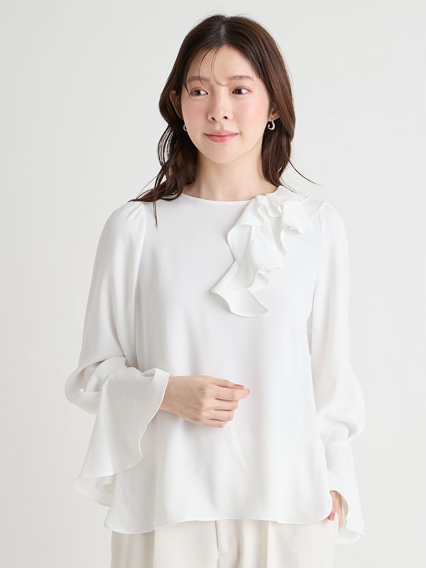 アシメラッフルブラウス(ブラウス・シャツ)｜TOPS（トップス