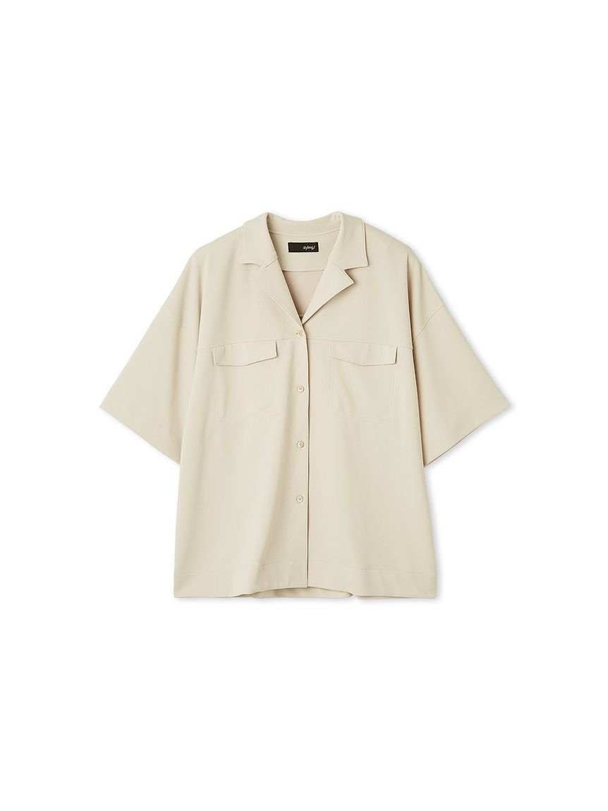 セットアップ対応】ジョーゼットオープンカラーシャツ(シャツ/ブラウス