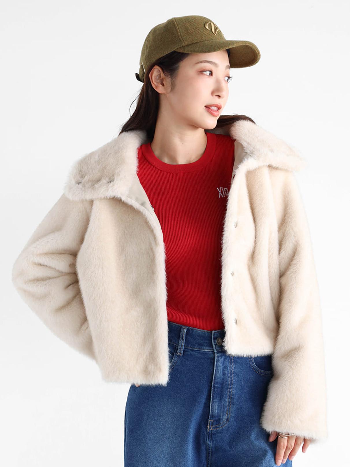 フェイクファーショートコート - Vin - Vin｜YAMADAYA STORE