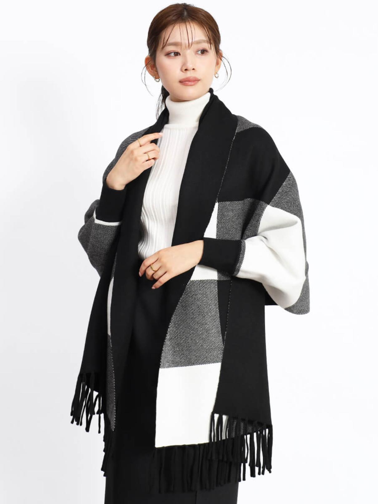 ビッグチェック袖付きケープポンチョ - FENNEL - FENNEL｜YAMADAYA STORE