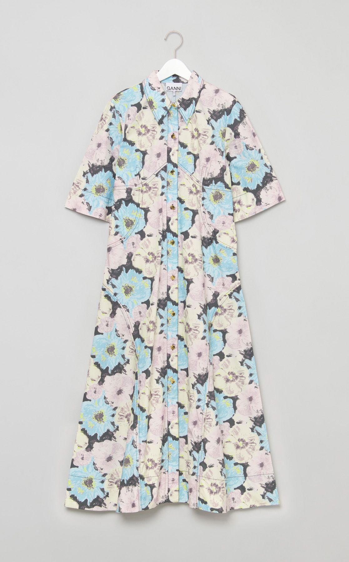 GANNI｜フラワープリントコットンワンピース