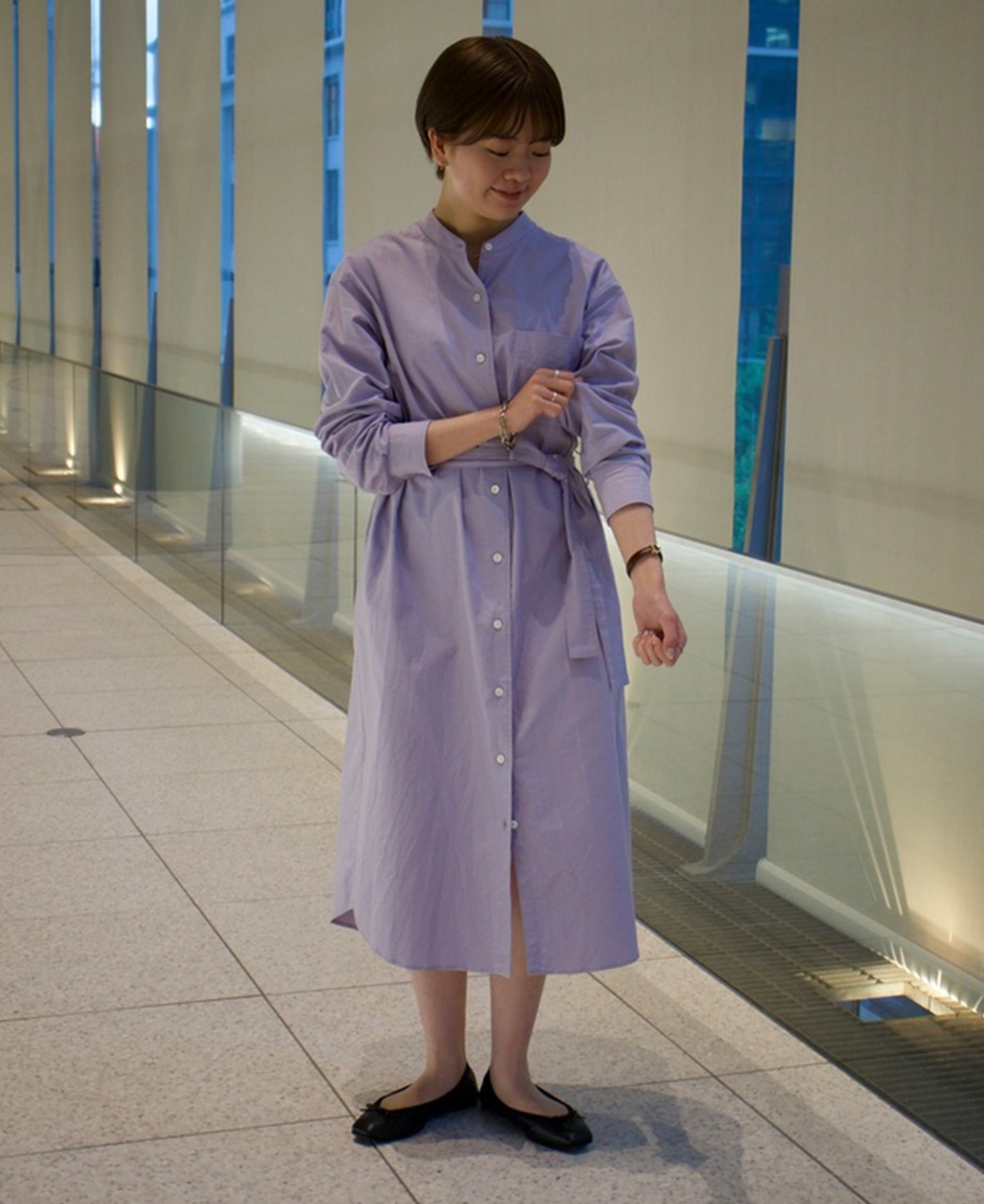 シャツワンピース(Freeサイズ パープル系): レディース｜メーカーズ