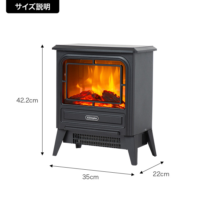 g37305]【幅35cm】Tiny stove 暖炉型電気ストーブ 加湿器・ヒーター