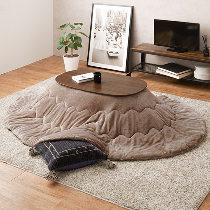 g78619]【楕円形:天板 90cm×50cm】Carmina こたつ+掛け布団2点セット