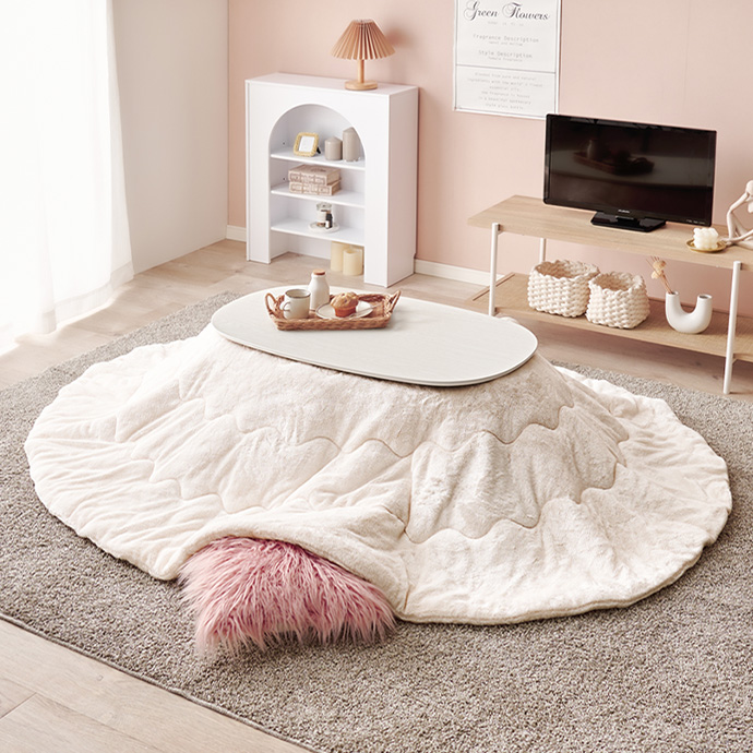 g78628]【楕円形:天板 90cm×50cm】Carmina こたつ+掛け布団2点セット