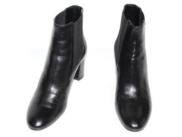 イブ.サンローラン赤 レザー ロングブーツ 高ヒール