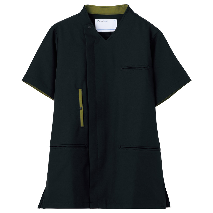 ベルデクセル スクラブ VEM7009上 ブラック×カーキ | 【ミドリ