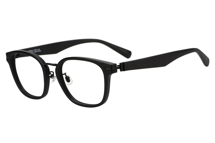 ラバーテンプルが特徴のウェリントン型メガネ（ZA251009-14F1