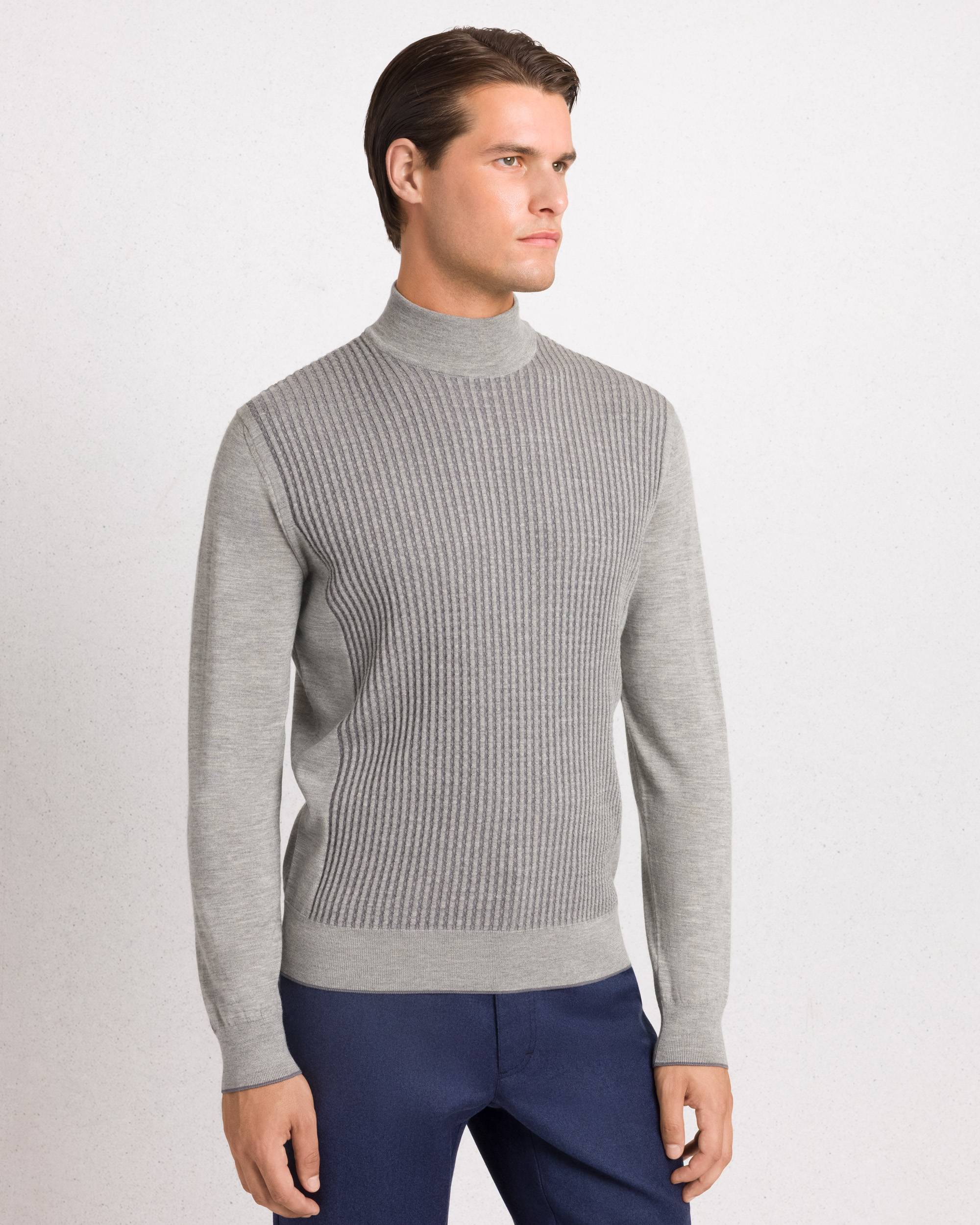 Cashmere and silk knit mockneck sweater | Stefano Ricci