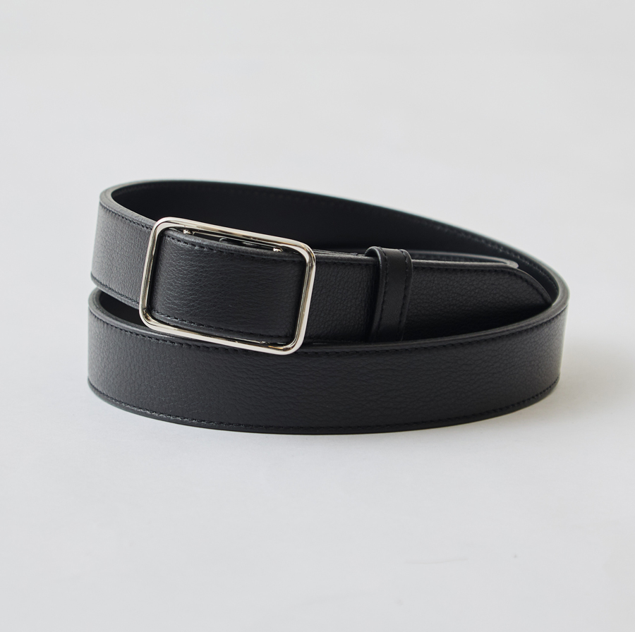 超軽量フレキシブル・レザーベルト/ドレス&カジュアル/ブラック