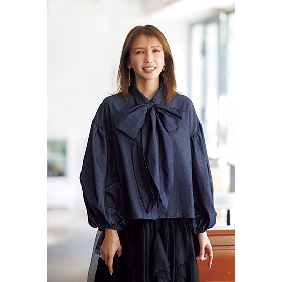 優待価格[SECRET TROPHY]リボンデニムブラウス | KOBUNSHA SELECT SHOP