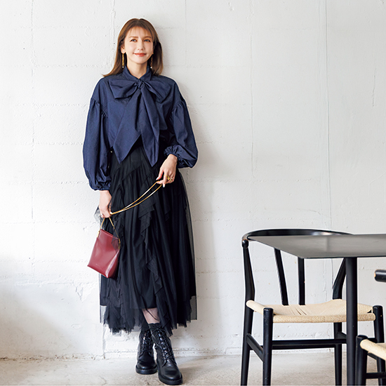 優待価格[SECRET TROPHY]リボンデニムブラウス | KOBUNSHA SELECT SHOP