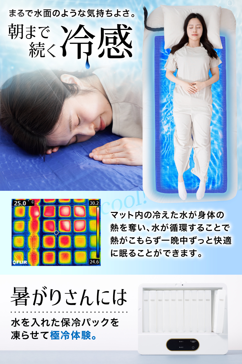 素早く冷える「水流快眠マット ひやっと寝」 | 【公式】サンコー通販サイト