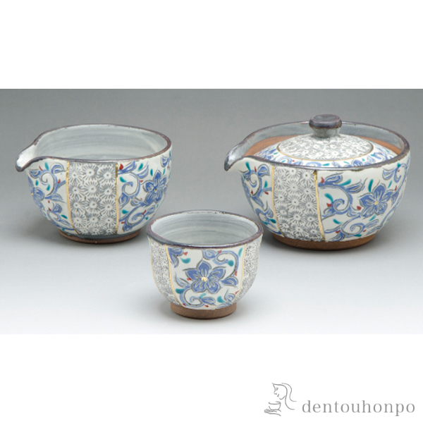 送料無料】 小茶器揃 三島唐草 7点 / 退職祝い 定年 湯のみ 急須