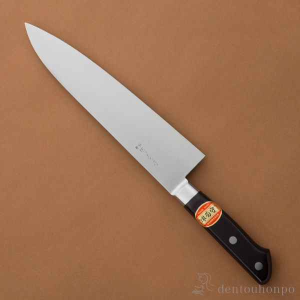 送料無料】 洋包丁 堺菊守 日本鋼（口金付） 洋出刃 300mm 1本 名入れ