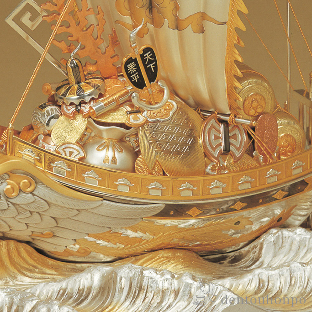 送料無料】 銀製 宝船 鳳凰 G 42g / 武比古 置物 七福神 恵比寿 大黒