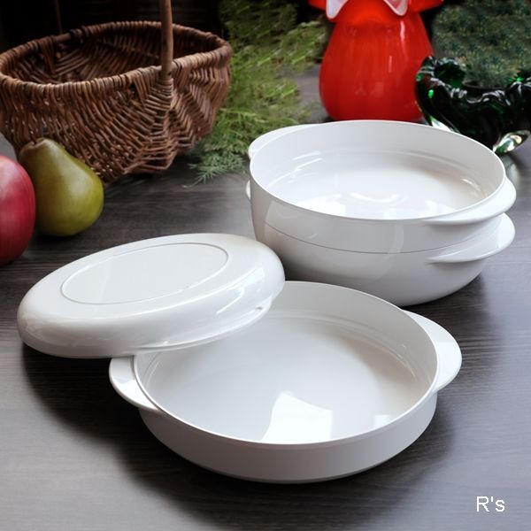 タッパーウェア ウェーブ2000 3段 丸型 大 電子レンジ調理器 未使用品