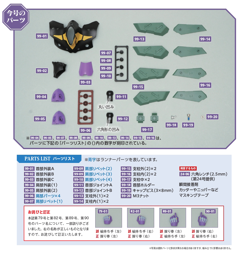 エヴァンゲリオン初号機をつくる 第99号 | デアゴスティーニ公式