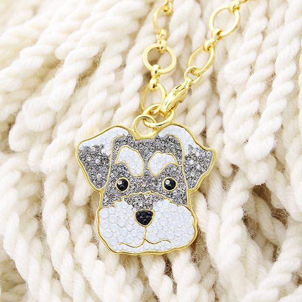 シルバー925シュナウザーチャーム 約3cm シルバー925シュナウザー