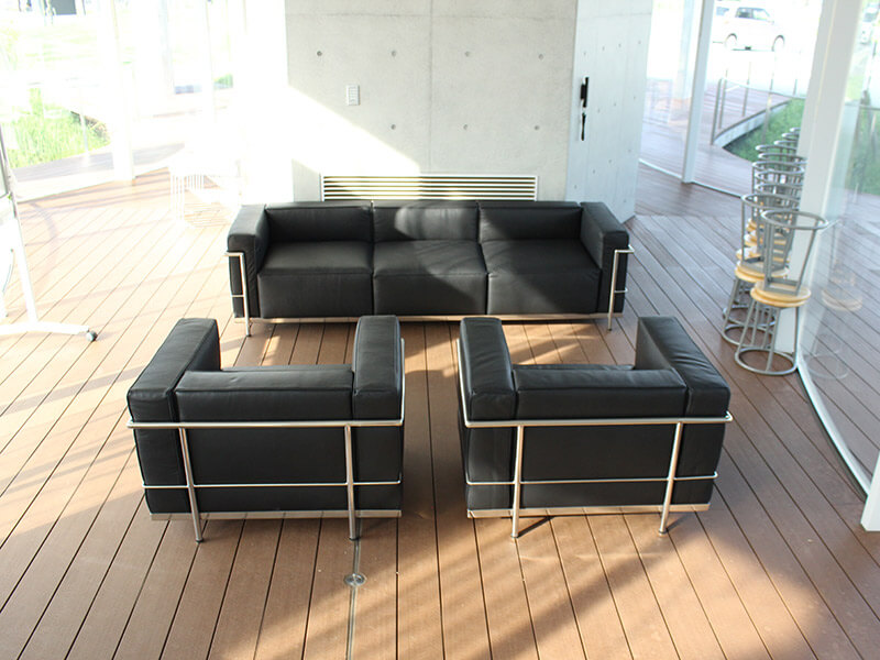 LC3 ル・コルビジェ 応接ソファセット 本革.PU (デザイナーズ家具)