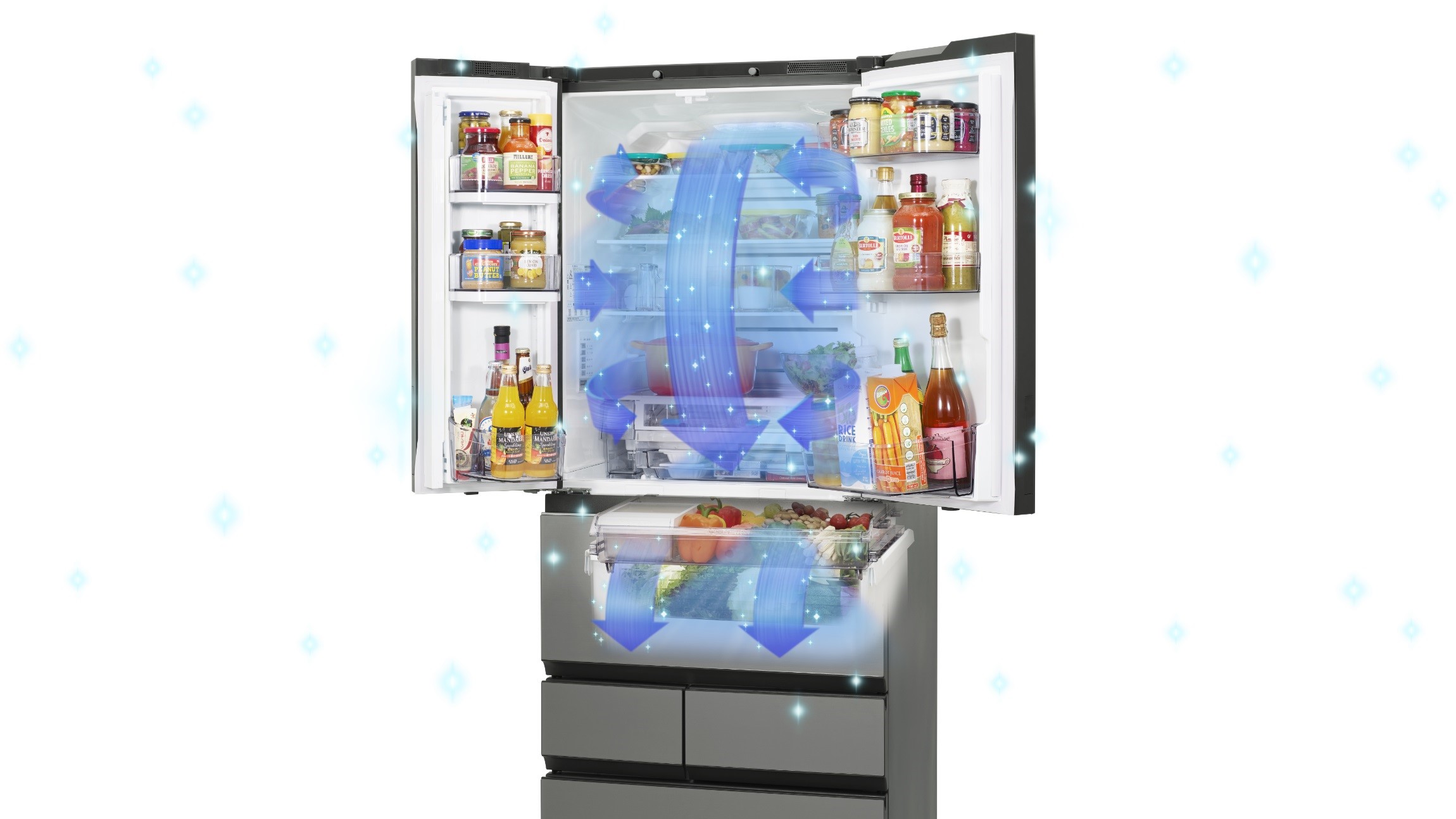 東芝が冷凍食品のおいしさを保つ機能を搭載した最新の6ドア冷凍冷蔵庫