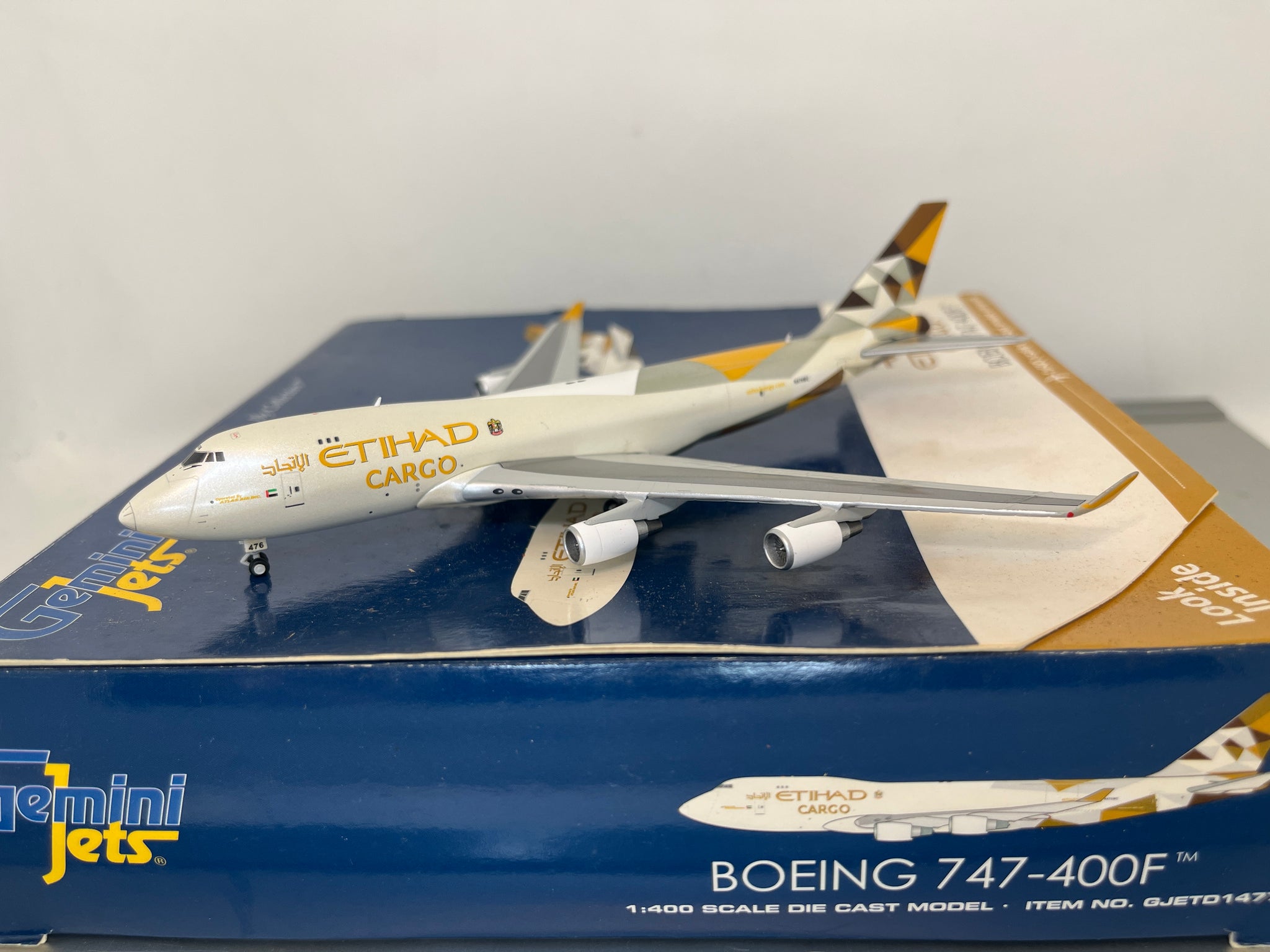 Etihad B747-400F N476MC Gemini Jets 1:400 – Diecastbird Plane