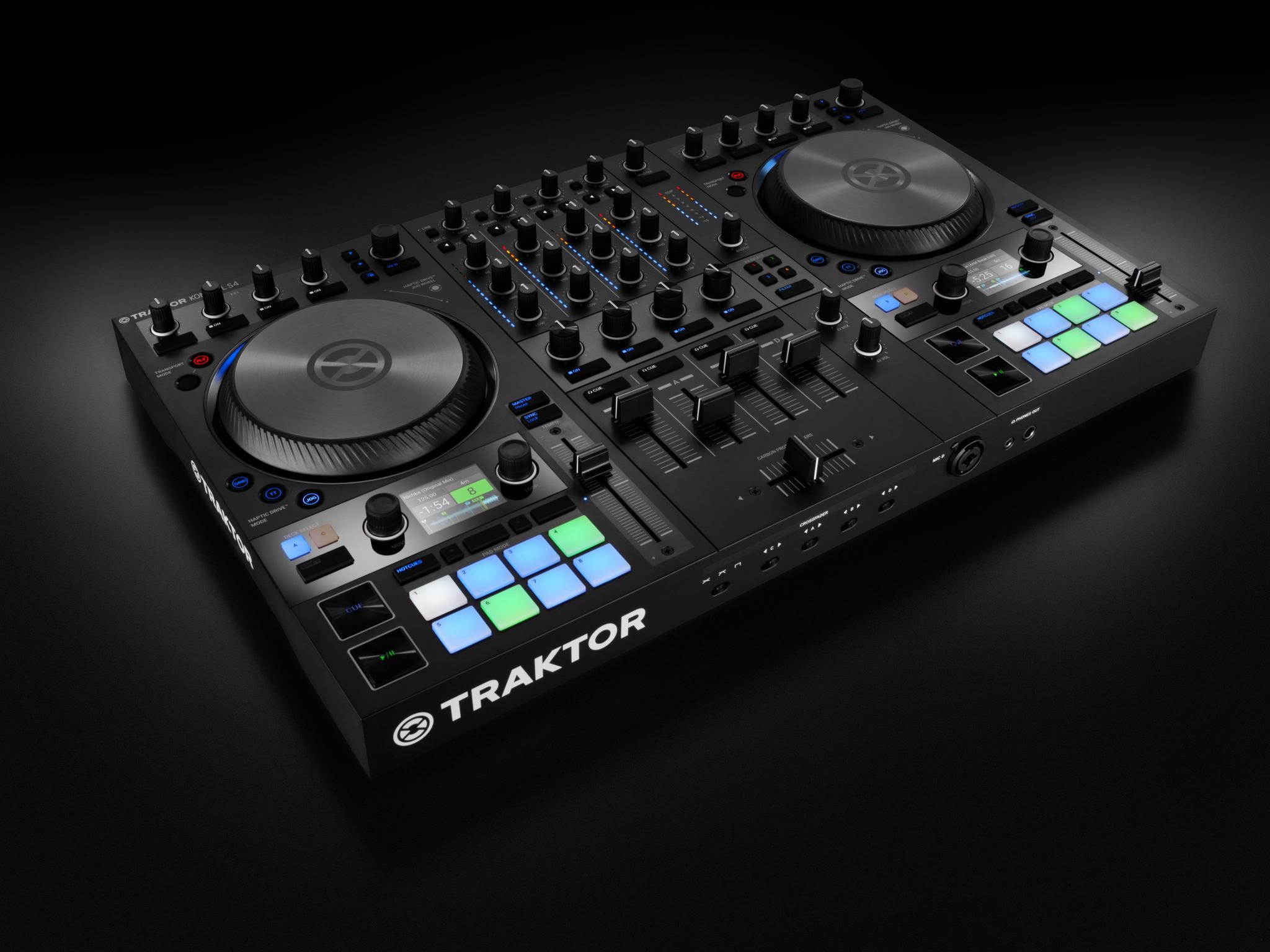 Traktor Kontrol S4 MK3 — complete with haptic spinning jogwheels
