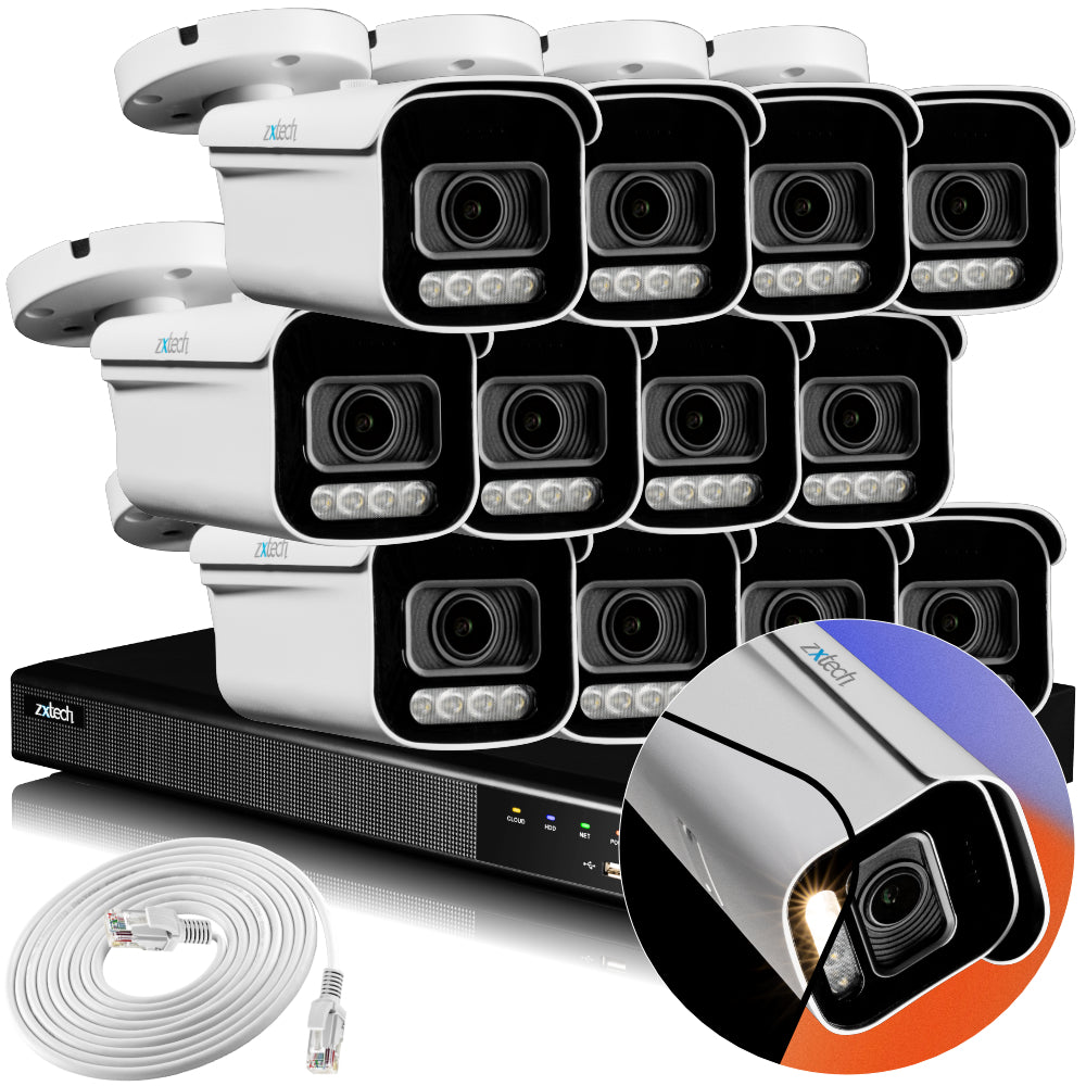 4K Home CCTV Kit Outdoor Security Cameras Motorised 60M IR | Zxtech
