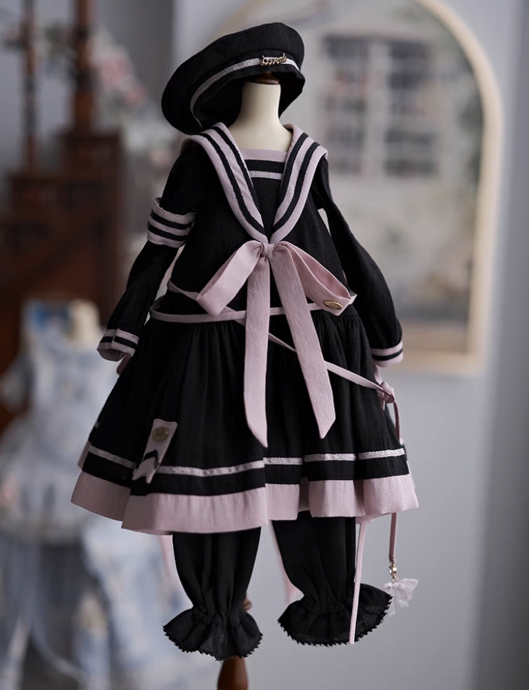 即納】セーラー服風スカートドレス: ブラック（60cm,SD13,DD対応）（DD