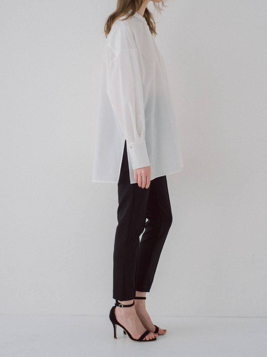 collarless oversized shirt/white | maison de Dolce.