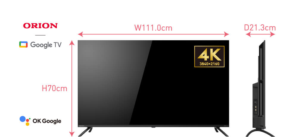 ORION 50インチ液晶画面テレビ OLS50RD10 動作品2024年 Amazon