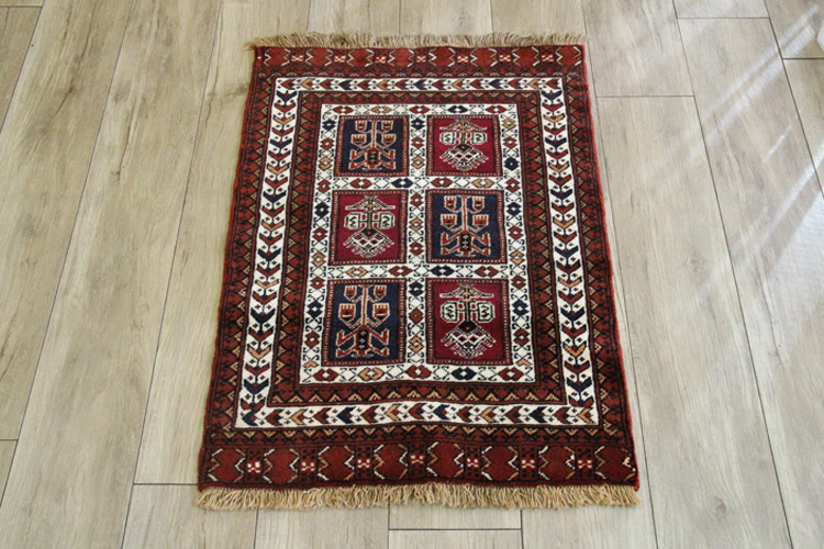 トルクメン トライバルラグ ＃TR2120 84×62cm | ラグマット・玄関