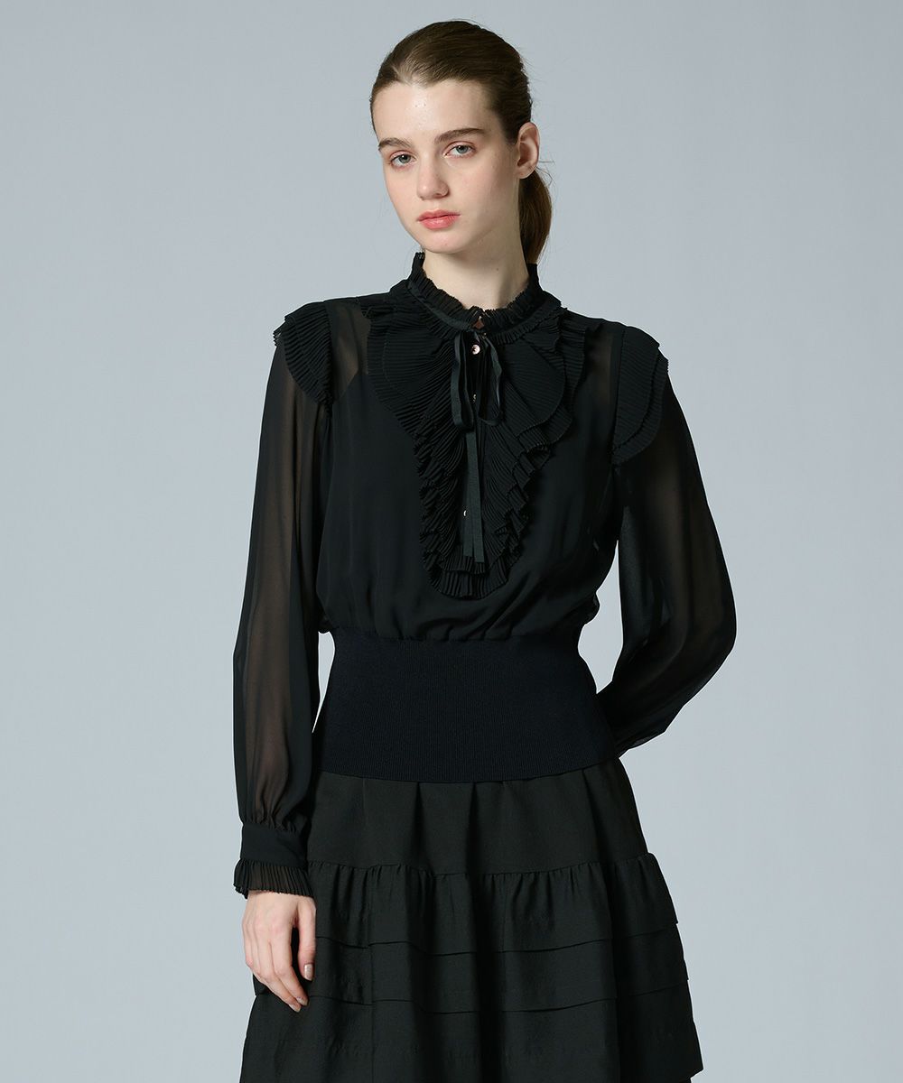 Sov. / ギャザーフリルデザインブラウス TOPS Night STORE | ダブル