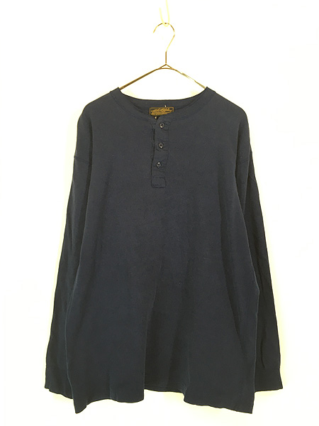 古着 80s Eddie Bauer 無地 ソリッド ヘンリーネック サーマル シャツ