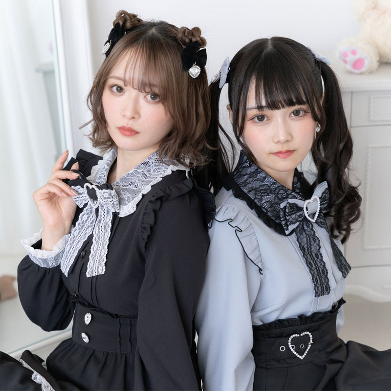 レース重ねハートリボンフリルブラウス – レディースファッション通販