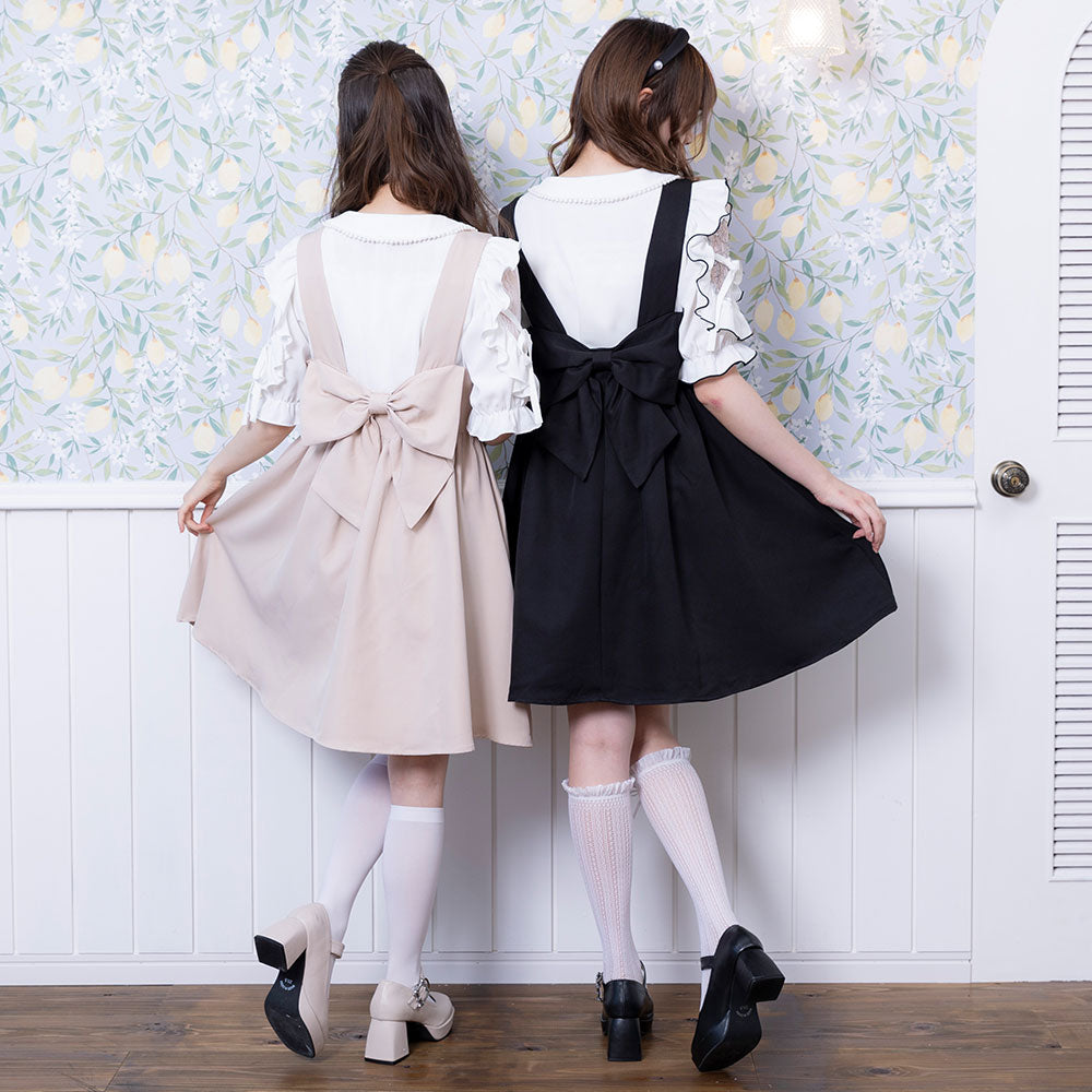 バックリボンドレスミニジャンスカ【大きいサイズ有】 – レディース