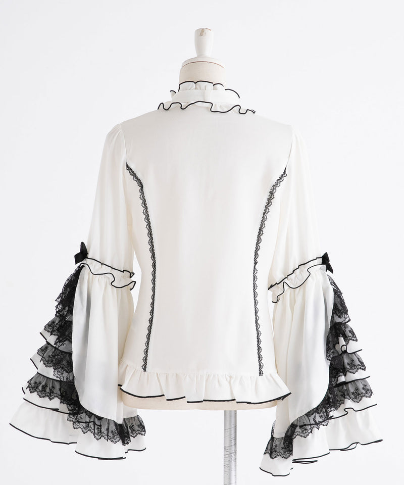 フリルハイネックレースリボンプリンセスブラウス – レディース