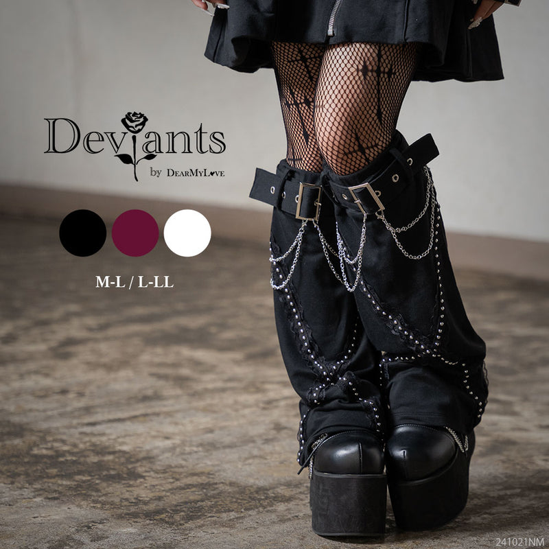 スタッズチェーンベルトレッグウォーマー – レディースファッション