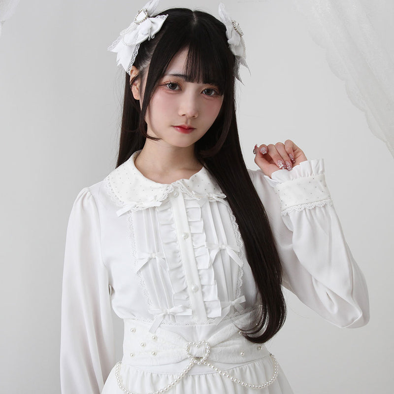 キラキラビジュレースリボンブラウス – レディースファッション通販の