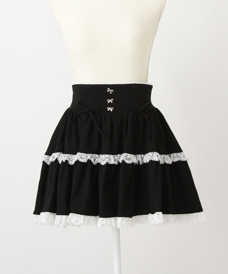 フリルリボンたっぷり裏毛スカート – レディースファッション通販の夢