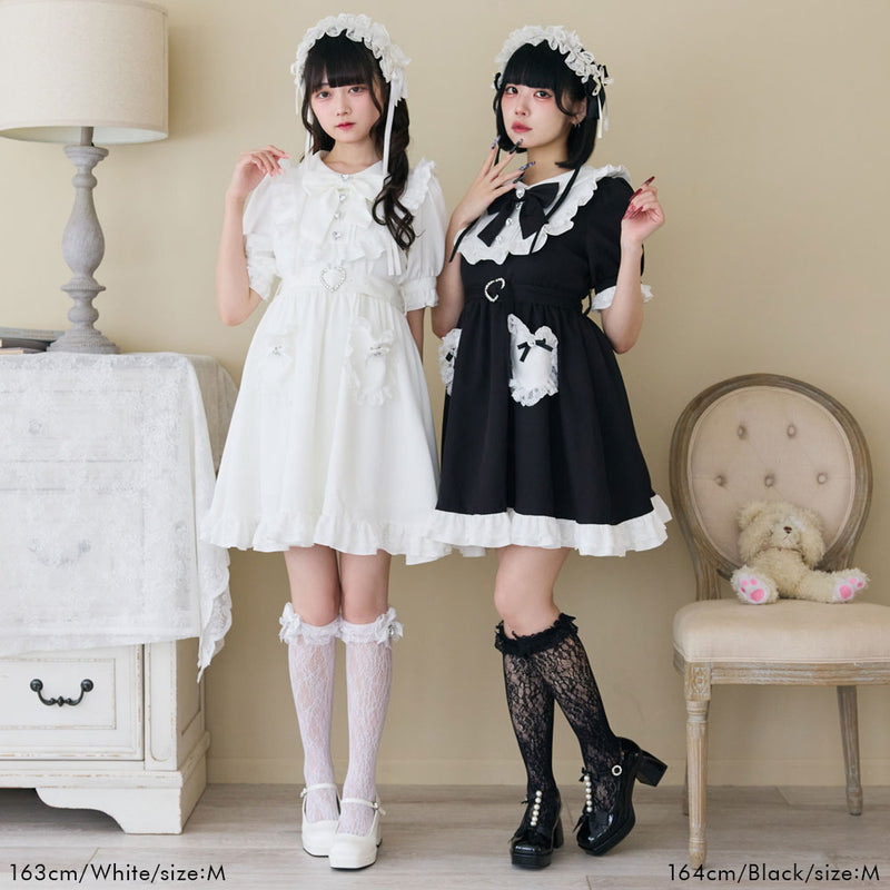 ハートポケットリボンフリルワンピース – レディースファッション通販