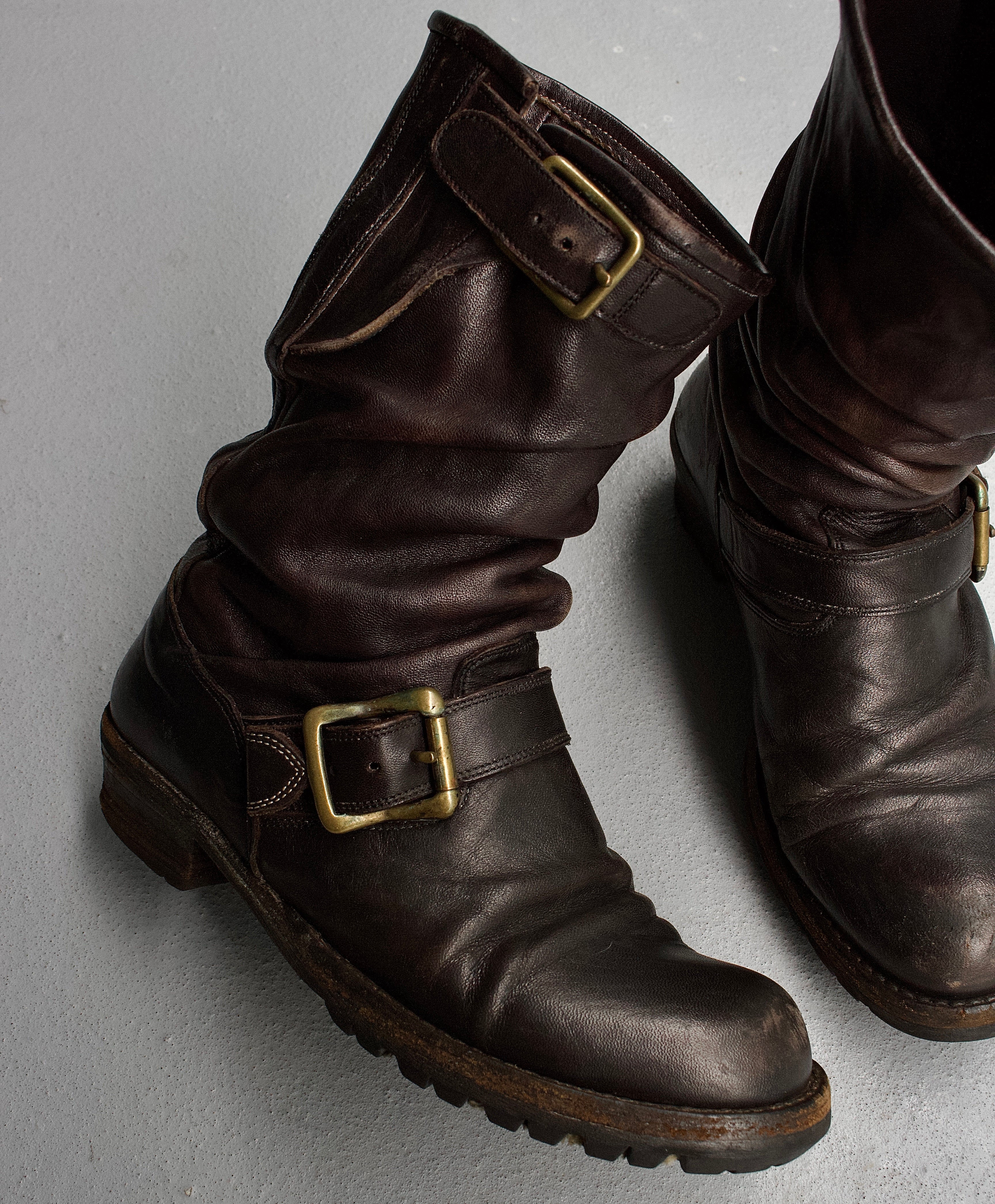 MiharaYasuhiro AW09 Twisted Leather Engineer Boots – DRIEW